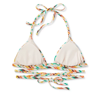 Women's Tie-Front Triangle Bikini Top - Wild Fable⢠Multi Striped - Image 6