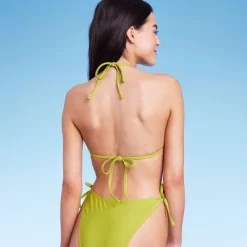 Women's Shell Detail Triangle Bikini Top - Wild Fable™ Green