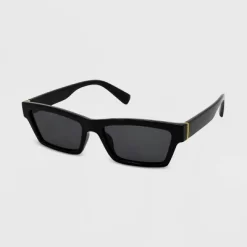 Women's Rectangle Sunglasses - Wild Fable™ Black