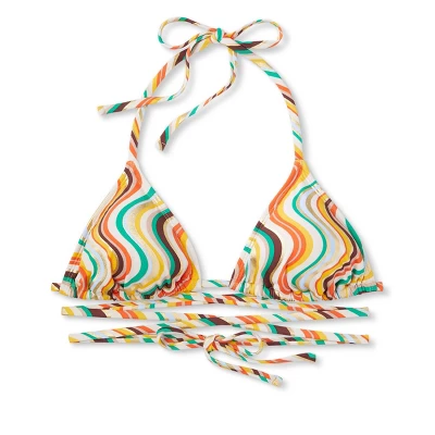 Women's Tie-Front Triangle Bikini Top - Wild Fable⢠Multi Striped - Image 5