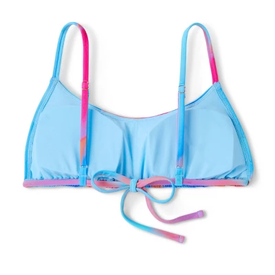 Women's Tunnel Front Bralette Bikini Top - Wild Fable⢠Blue Marble Print - Image 6