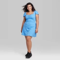 Women's Cap Short Sleeve Fit & Flare Knit Skater Dress - Wild Fableā¢