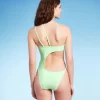 Women's One Shoulder Cut Out One Piece Swimsuit - Wild Fable™ Light Green