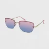 Women's Rhinestone Rimless Rectangle Sunglasses - Wild Fable™ Gold