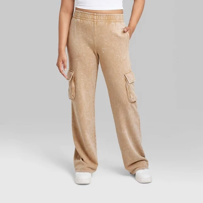 Women's High-Rise Wide Leg Fleece Cargo Pants - Wild Fableā¢