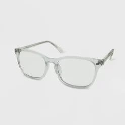 Women's Crystal Rectangle Blue Light Filtering Glasses - Wild Fable™ Clear