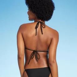 Women's Low Coverage Mini Triangle Bikini Top - Wild Fable⢠Black