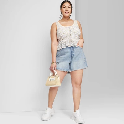 Women's High-Rise Cutoff Midi Jean Shorts - Wild Fable⢠- Image 6