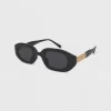 Women's Solid Plastic Oval Sunglasses - Wild Fable™ Black