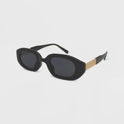 Women's Solid Plastic Oval Sunglasses - Wild Fable⢠Black