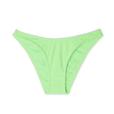Women's Terry Textured High Leg Cheeky Bikini Bottom - Wild Fable⢠Green - Image 5