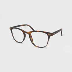 Women's Milky Plastic Square Blue Light Filtering Glasses - Wild Fable™ Brown Tort