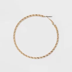 Twisted Hoop Earring Set 3pc - Wild Fable™ Gold