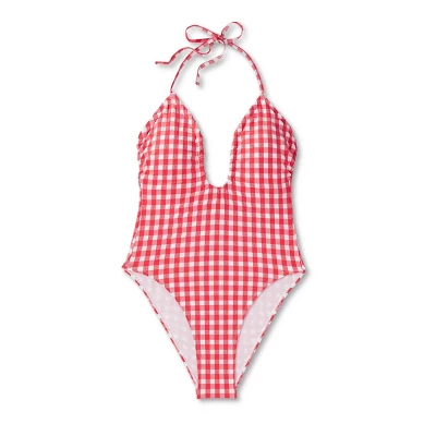 Women's Keyhole Cross Front Halter Ultra High Leg Cheeky One Piece Swimsuit - Wild Fable⢠Red - Image 4