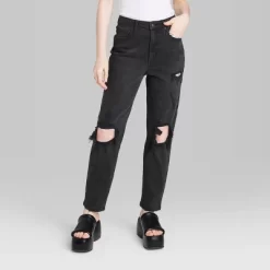 Women's Super-High Rise Tapered Jeans - Wild Fable™ Black Denim