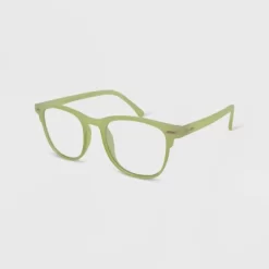 Women's Milky Plastic Square Blue Light Filtering Glasses - Wild Fable™ Green