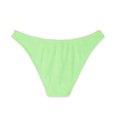 Women's Terry Textured High Leg Cheeky Bikini Bottom - Wild Fable⢠Green - Image 6