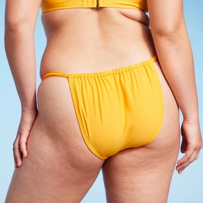 Women's Scarf Side Adjustable Coverage Bikini Bottom - Wild Fable⢠Yellow - Image 6