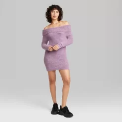 Women's Long Sleeve Mini Sweater Dress - Wild Fableā¢
