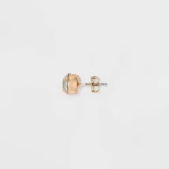 Pearl & Rhinestone Cubic Zirconia Stud Earring Set 18pc - Wild Fable™ White