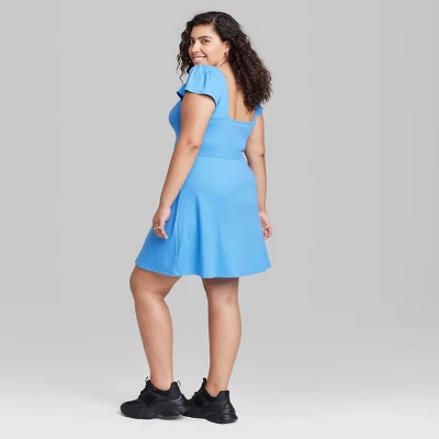 Women's Cap Short Sleeve Fit & Flare Knit Skater Dress - Wild Fable⢠- Image 2