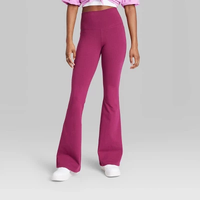 Women's High-Waisted Slim Fit Flare Leggings - Wild Fable⢠Burgundy