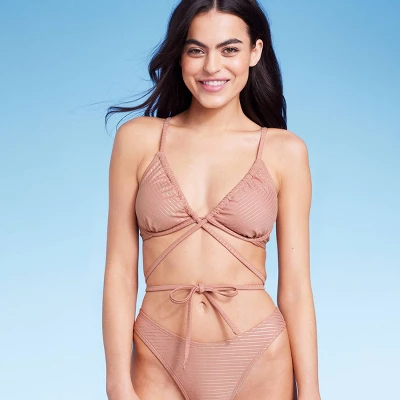 Women's Strappy Underwire Bikini Top - Wild Fable⢠Brown Lurex - Image 7