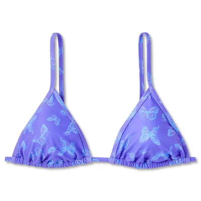 Women's Triangle Bikini Top - Wild Fable⢠Purple Butterfly Print - Image 5